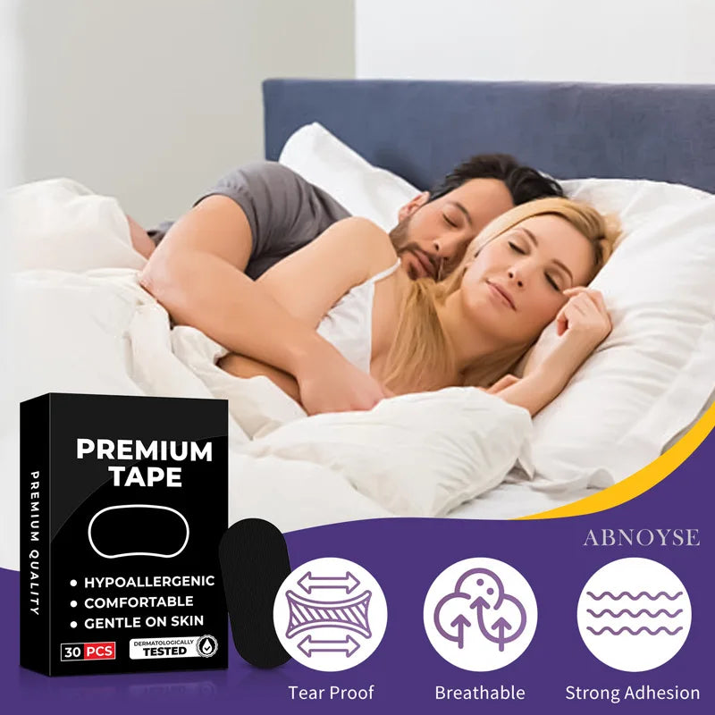 BreatheQuiet™ Mouth Tape – Cerotti Notturni per Respirazione Nasale & Stop Russare (30/60 pz)