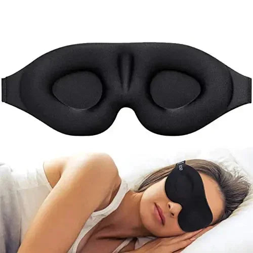 Mascherina Sonno 3D Buio Totale – Blocca la Luce Senza Schiacciare gli Occhi (Comfort Ultra, Fascia Regolabile)