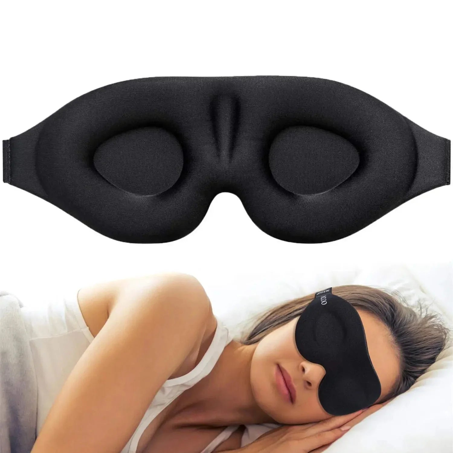 Mascherina Sonno 3D Buio Totale – Blocca la Luce Senza Schiacciare gli Occhi (Comfort Ultra, Fascia Regolabile)